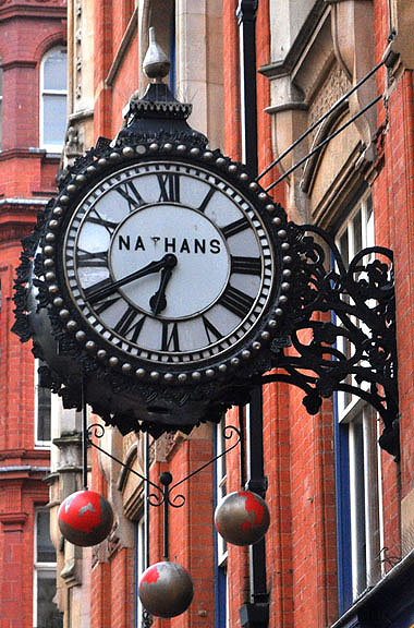 Nathans Clock,
        Corporation Street, Birmingham