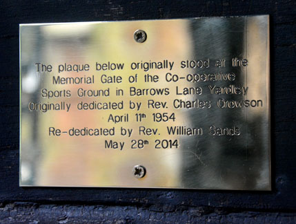 Re-dedcation Plaque