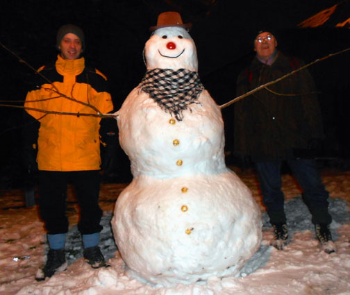 snowman and friends